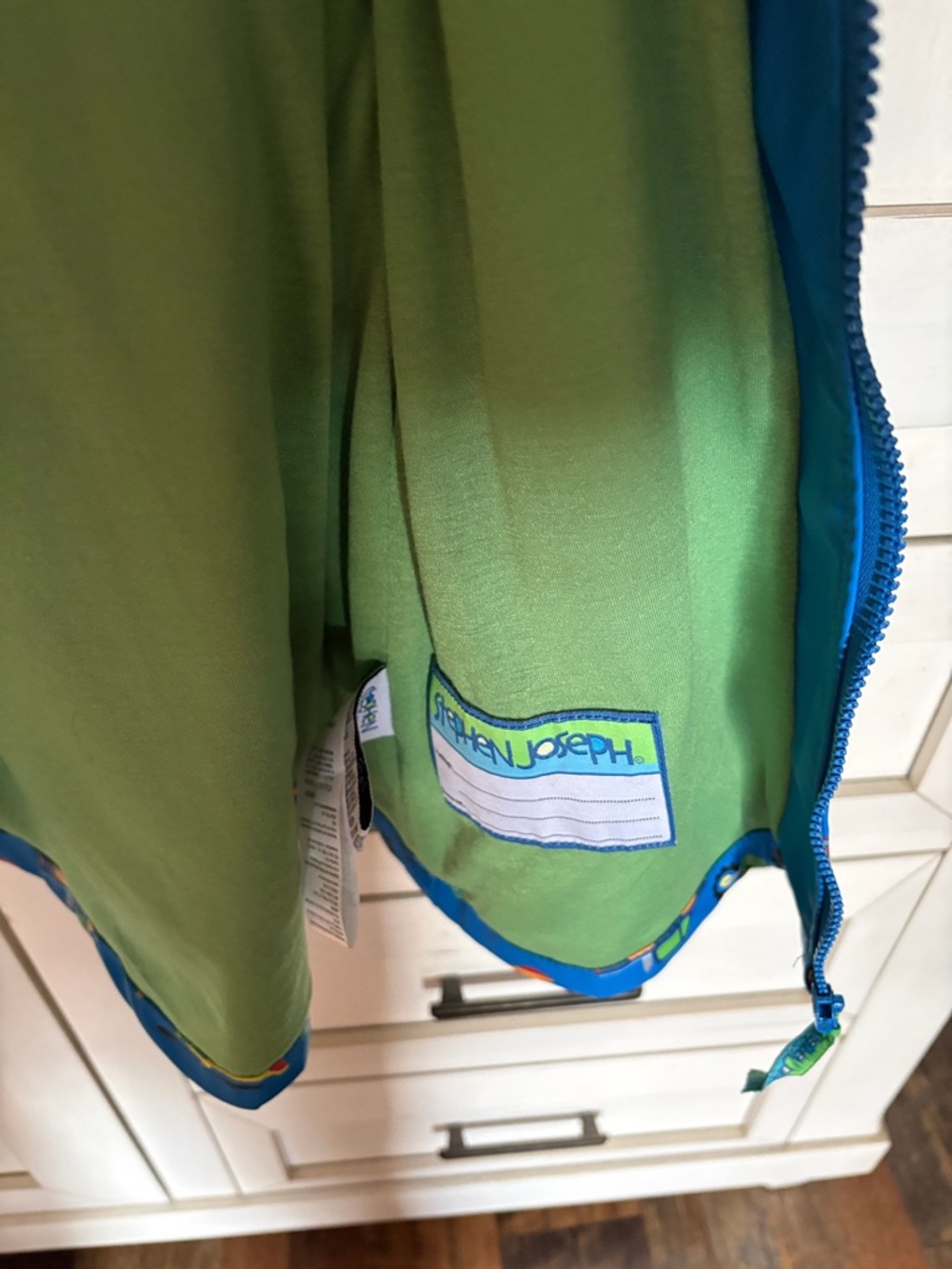 Stephen Joseph Kids' Blue Vehicle Raincoat with Hood - Picture 6 of 7